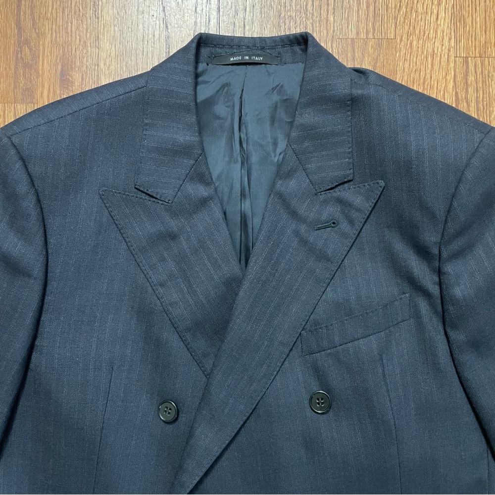 Armani Collezioni double breasted pinstripe wool sports coat blazer size 42 R - Picture 3 of 16